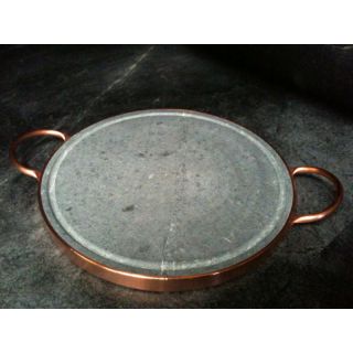 14 Inch Round Soapstone Grill With Copper Handles (Brazil) Today $81