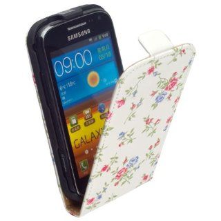 Yayago Premium Flip New Style Tasche  Flowers  cremeweiß für Samsung
