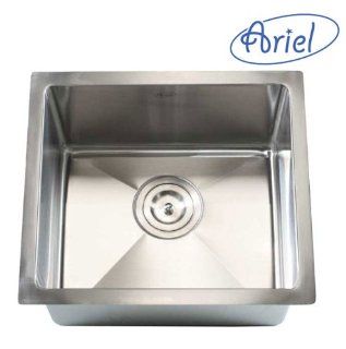 Ariel 17 Inch Stainless Steel Undermount Single Bowl Kitchen / Bar
