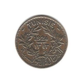 1924 Tunisia 2 Francs Coin KM#248 