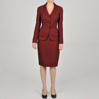 John Meyer Womens Plus Size Red/ Black Skirt Suit
