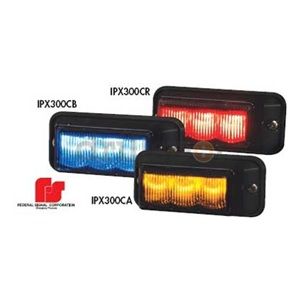 Federal Signal IPX300 3 Warning Light, LED, Blue, Surf, Rect, 3 1/2 L