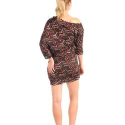 Stanzino Womens Black and Red Off the Shoulder Dress
