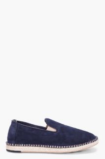 Officine Creative Navy Camoscio Loafers for men