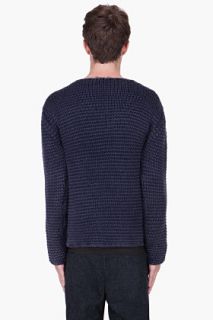 T By Alexander Wang Indigo Acid Washed Knit Sweater for men