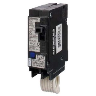 Siemens Q115AFC Ckt Breaker, ArcFault, 1P, 15A, 120VAC