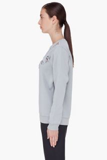 MM6 Maison Martin Margiela Grey Cut Out Crewneck Sweater for women