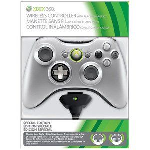 Xbox 360   Controller Wireless Silber Special Edition (inkl. Play