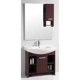 Ceramic Top 36 inch Single Sink Mirror Bathroom Cabinet Wall Vanity