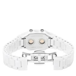 Philip Stein Signature Womens White Ceramic Dual Time Watch