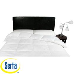 Serta Perfect Sleeper Damask Stripe White Down Alternative Comforter