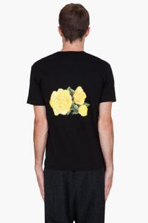 Comme Des Garçons Homme Plus Black Flower Print T shirt for men