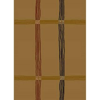 Alexa Cameo Loose Yarn Strings Brown Rug (53 x 79)