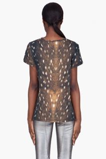 Proenza Schouler Gold Deer Fur Print T shirt for women