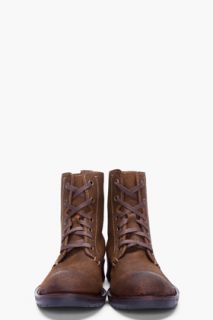 John Varvatos U.S.A. Brown Leather Gibbons Boots for men