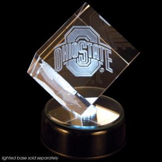 Ohio State Prismatic Crystal Logo Cube with Base