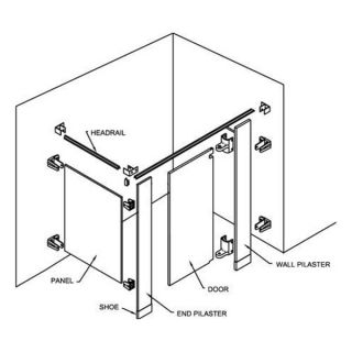 Approved Vendor 7AG25 Bathroom Partition, Single, Almond