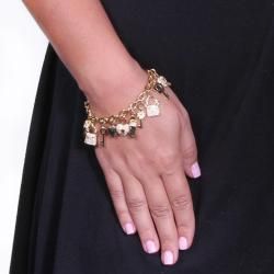 Lillith Star 14k Goldplated Clear Crystal Charm Bracelet