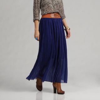 Meetu Magic Fashionable Womens Skirt with Fortuny Pleats in Cobalt