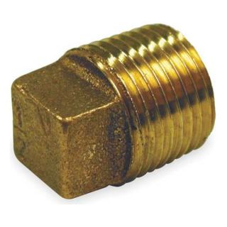 Approved Vendor 1VFP8 Solid Plug, Red Brass, 1/4 In, 150 PSI