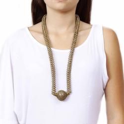 NEXTE Jewelry Large Coffee Color Faux Pearl Mesh Necklace
