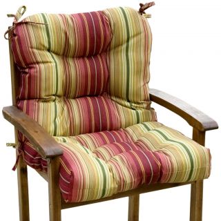 Outdoor Persian Stripe Seat/ Back Combo Cushion