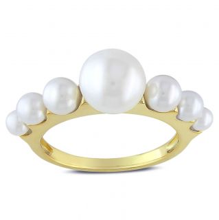 Miadora Yellow Rhodium Plated Silver Freshwater Pearl Ring MSRP $99