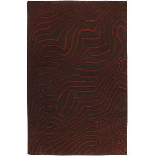 Hand tufted Contemporary Red/Brown Striped Mayflower Wool Rug (10 x