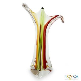 Handblown Glass Shooting Star Murano Vase (Brazil)