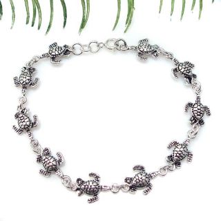 Sterling Silver Sea Turtles Link Bracelet (Thailand) Today $41.99 5.0
