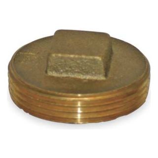 Approved Vendor 1RLV9 Square Head Plug, Brass, 1 1/4 In NPT