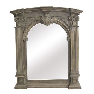Antique Wood Traditional Arch 30 inch Wall Mirror