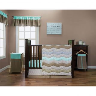 Trend Lab Cocoa Mint Collection 5 piece Crib Bedding Set Today $89.99