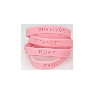 144 breast cancer awareness pink ribbon bracelets   bulk