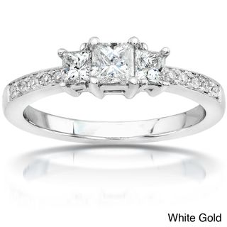14k Gold 1/2ct TDW Princess Diamond Engagement Ring