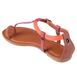 Journee Collection Womens Maniac 24 Multi color T strap Sandals