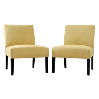 Portfolio Niles Kiwi Green Microfiber Armless Chairs (Set of 2