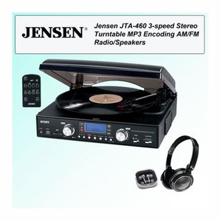 Jensen JTA 460  3 Speed Stereo Turntable with Headphone Kit