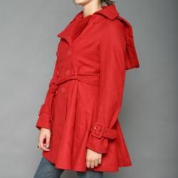 Red Fox Womens Red Double breasted Wool blend Coat